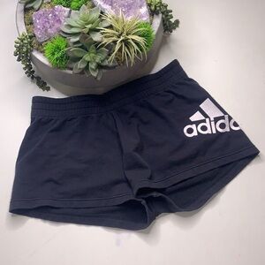 Adidas Black / White Cotton Logo Activewear micro Shorts Medium athletic medium